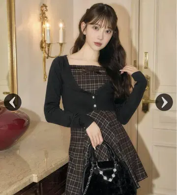 미셸 마카롱 랜덤 체크 앙상블 원피스