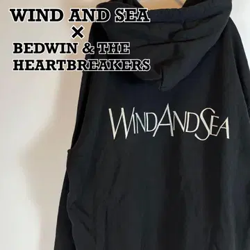 WIND AND SEA BEDWIN 콜라보 후드티 자수 로고 블랙