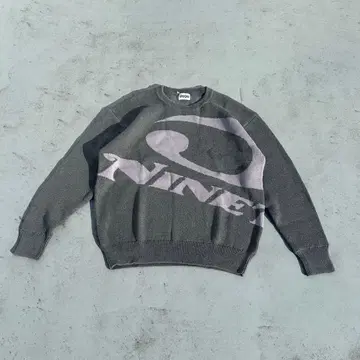 9090 Big Heisei Logo Crewneck Knit