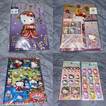 키티 클리어 파일 메모장 씰 스티커 지역 한정 키티