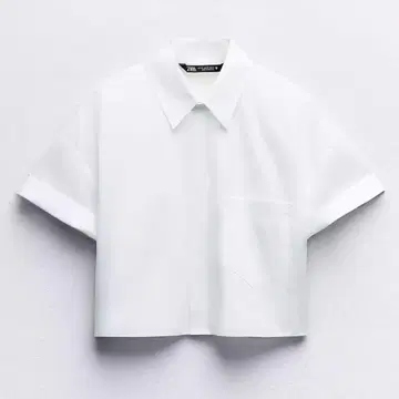 크롭 포플린 셔츠