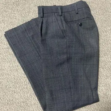 체크 무늬 슬랙스 허리 61cm 겨울용