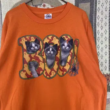 00s 할로윈 고양이 cat 유령 유령 롱T vintage