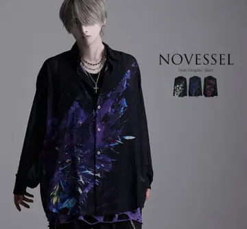NOVESSEL 플라워 그래픽 긴팔 셔츠