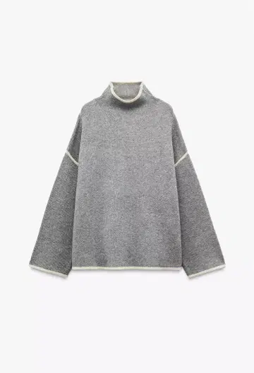 ZARA 대비 트리밍 니트 스웨터