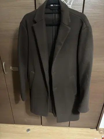 ZARA 브라운 체스터 코트 USA L