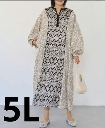 택 포함 미사용 새상품 에스닉풍 깔끔 롱 원피스