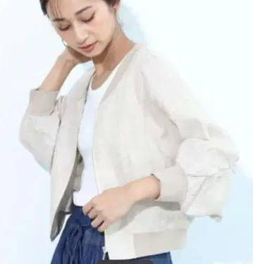 백 셔링 린넨 블루종