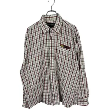 pelle pelle 페레페레 남성용 와이드 긴팔 체크 셔츠 XL