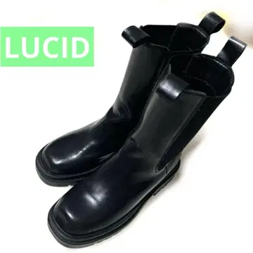 LUCID 블랙 사이드 고어 부츠 통굽 여성용 24cm