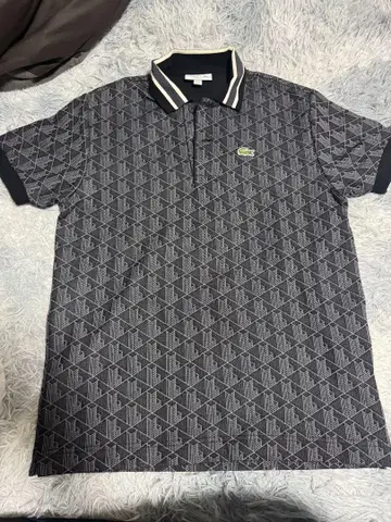 LACOSTE 기하학 패턴 피케 셔츠 US S