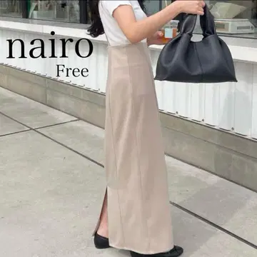 nairo 나이로 서스펜더 펜슬 스커트 베이지