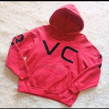 RVCA 루카 아치 로고 풀 후드티 레드 S 사이즈