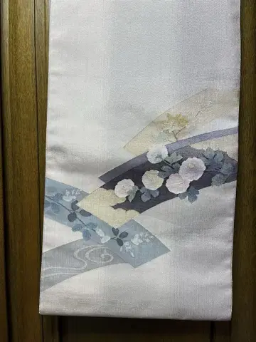 펄톤 가공 미사용 후쿠로 오비 만쥬기쿠 단풍 베이지 그레이