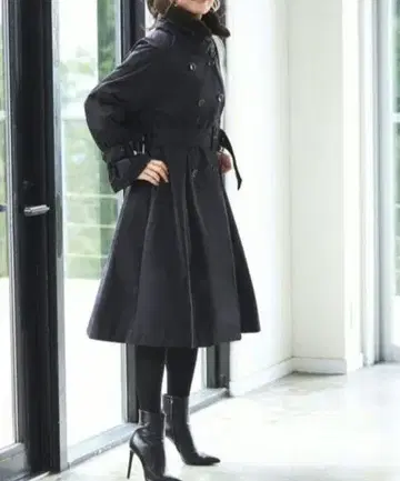 보아 칼라 충전솜 트렌치 롱 코트 XL 사이즈 루일 에 부티크
