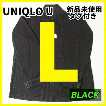 L [ 새상품 ] 유니클로U 오버 사이즈 컬러 데님 자켓 BLACK