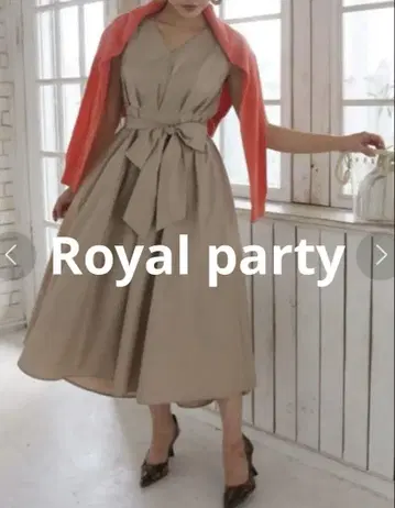 ROYALparty 원피스 베이지 슬리브리스 여성용 F 프리