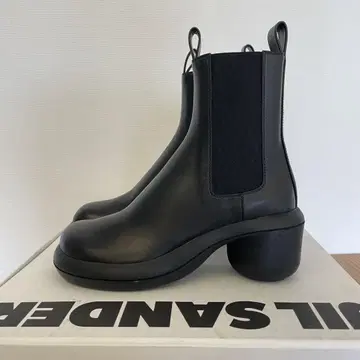 질 샌더 37 24cm 블랙 사이드 고어 부츠 숏부츠