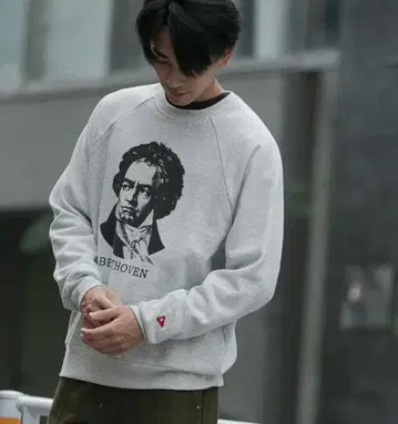 새상품 빈티지 복각 헬스니트 베토벤 맨투맨 그레이 L