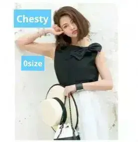 Chesty 블랙 리본 포함 상의