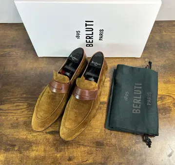 부속품 완비 Berluti 앤디 데무주르 스웨이드 로퍼 6.5