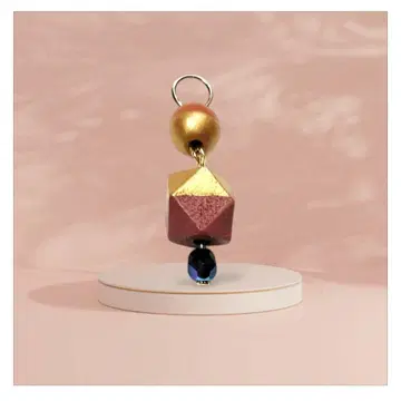 기하학 디자인 목걸이 골드 핑크 핸드메이드