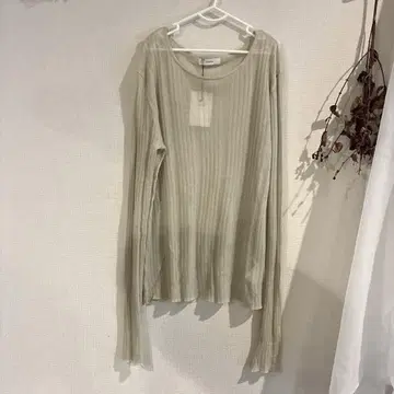 SALON 리브 긴팔 T셔츠 베이지 F