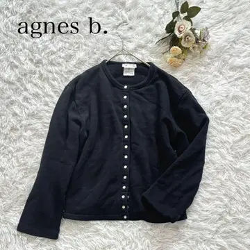 agnes b. 에네스베 버튼 가디건 블랙 2
