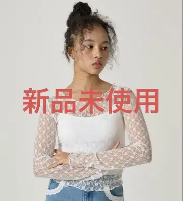 플라워 시어 레이스 티셔츠 TINA: JOJUN