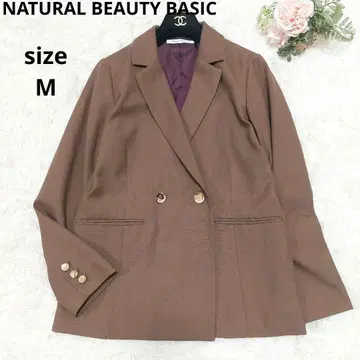 컨디션 최상 NATURAL BEAUTY BASIC 더블 자켓 골드 버튼