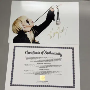 Lady Gaga 레이디 가가 친필 사인 인증서 포함 레이디 가가 사진