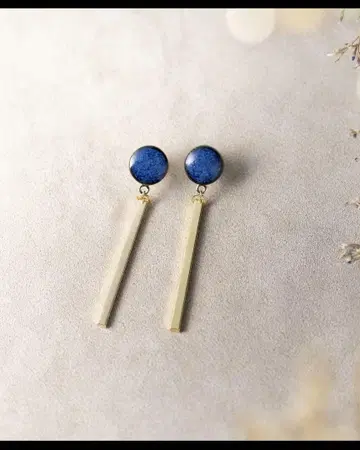 [ tou ] 미노야키 서클 스틱 티타늄 엽서 귀걸이 [ MIKELO ]