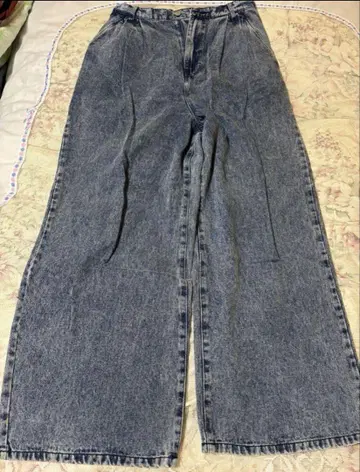 데님 블루 와이드 팬츠 하이웨스트