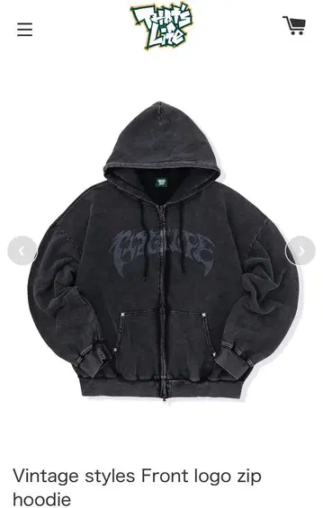 라이프 Vintage styles Front logo zip