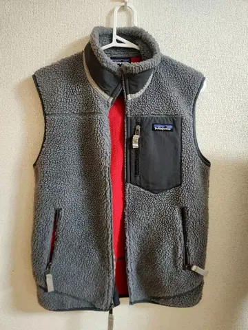 Patagonia 파타고니아 플리스 베스트 그레이/레드
