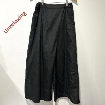 Unrelaxing 블랙 플레어 스커트 와이드 팬츠 여성용