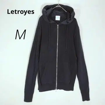 c9141 [ Letroyes ] 프랑스제 코튼 풀 집업 후드티 블랙 M