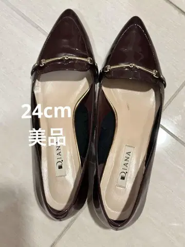 [새상품급] DIANA 비트 로퍼 포인트 토 와인색 24CM