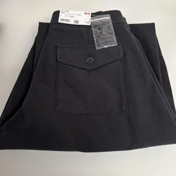 새상품 UNIQLO 저지 배럴 레그 팬츠 인심 69cm L 사이즈 블랙