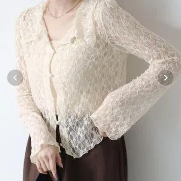 Kastane 카라 레이스 풀오버 레이스 카스타네