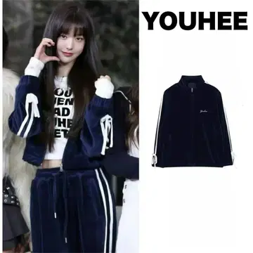 [ 미사용 새상품 ] YOUHEE 리본 집업 아우터 저리풍 네이비