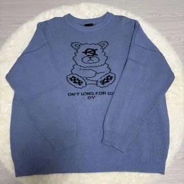 oy 니트 블루 곰