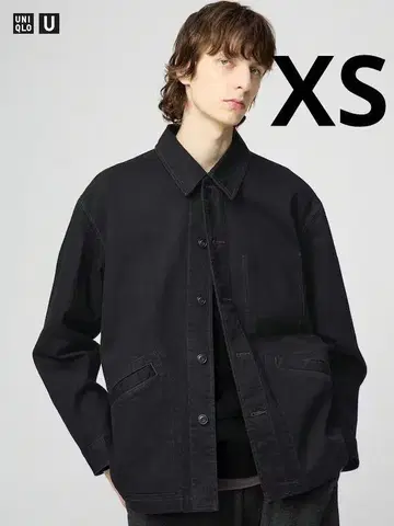 유니클로 U 오버 사이즈 컬러 데님 자켓 블랙 XS