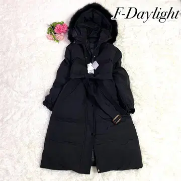 새상품 F-Daylight 여성용 벨트 포함 다운 코트 두꺼움 L 블랙