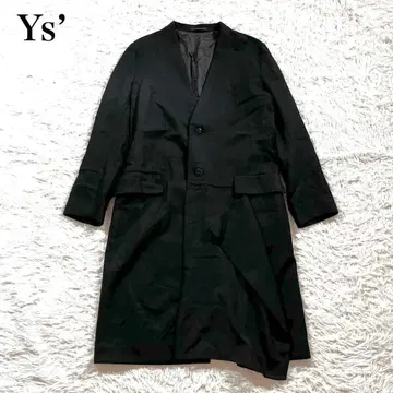 Y's 와이즈 노카라 비대칭 코트 얇은 소재 울 변형 2사이즈