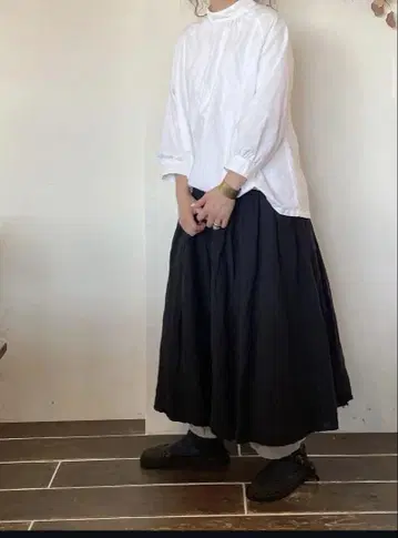 스탠드 칼라 긴팔 셔츠 스탠드 롱 블라우스 SUN VALLEY