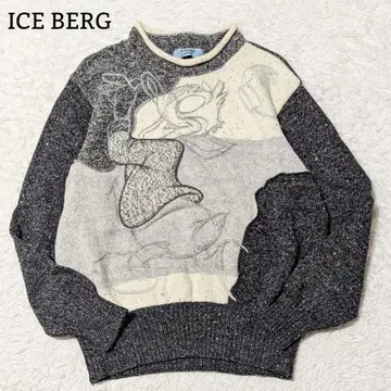 ICEBERG 도널드 덕 자수 니트 디즈니 울 그레이 XS