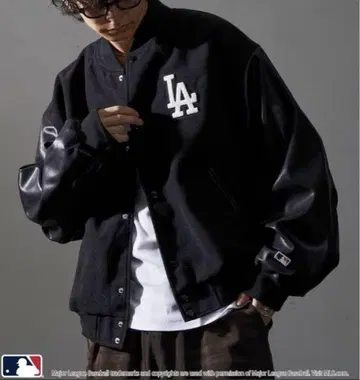 LA Dodgers 바시티 자켓 블랙
