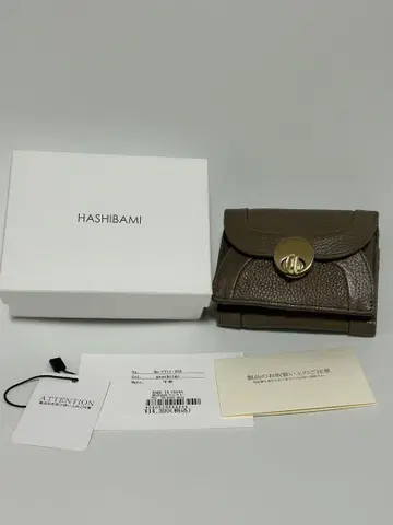 HASHIBAMI 그레이 베이지 3단 폴더형 지갑