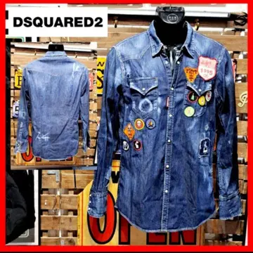 정가 11만 Dsquared2 스트레치 멀티 와펜 데님 셔츠 46